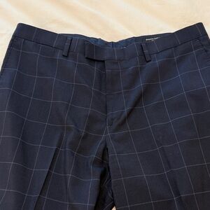 Banana Republic Navy Plaid Dress Pants